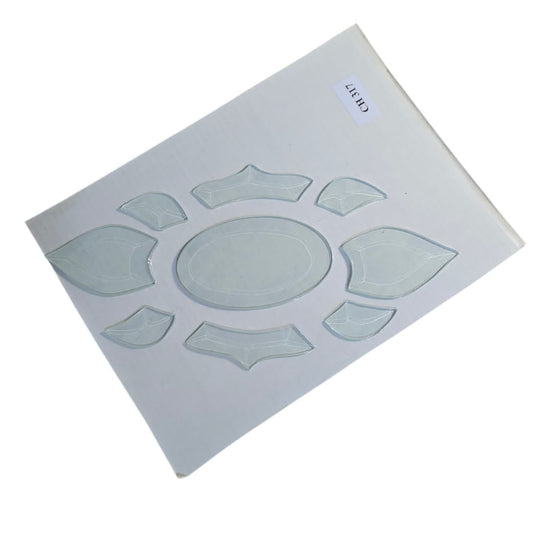 Quality BEVELED GLASS CLUSTER  5.5 X 12 inches Very Nice Quality Transom Bevels- 