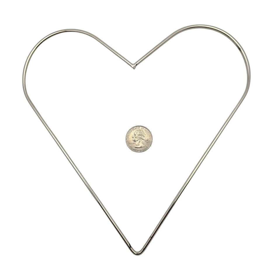 HEART Metal Suncatcher Stained Glass Panel FRAME 8x8 inches Supplies Nickle Plated- 