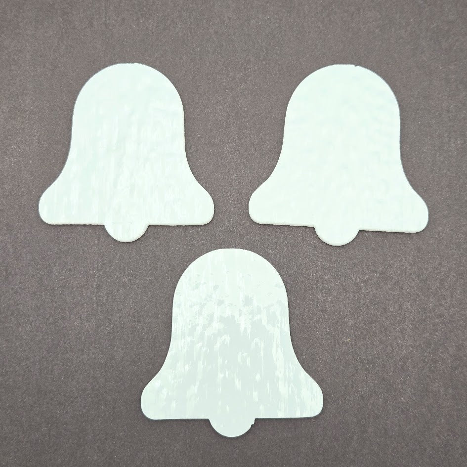 Three 90 COE Precut Glass Bell Ornament Blanks White Fusing Supplies 90COE- 