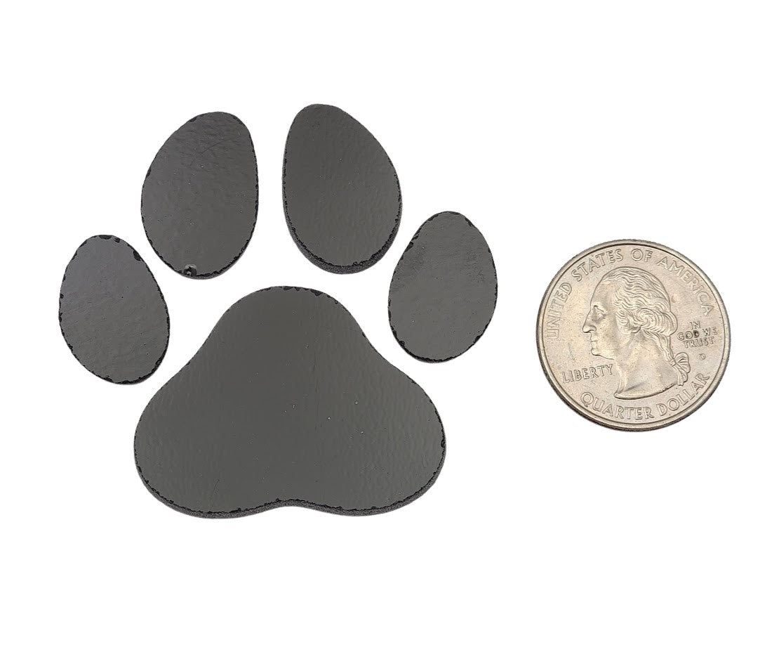 96 COE PAW Black Medium Precut Glass Shape Dog Cat Print Tall Fusing Supplies- 