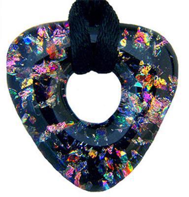 Fine Dichroic GLASS FRIT FLAKES System 90 COE CBS Rainbow on Black Sandberg- 