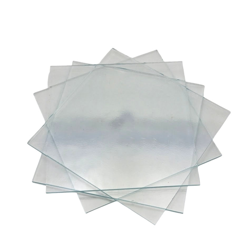 100 ICE ICICLE Clear 4 SHEETS Transparent 12 x 12 Inch Oceanside Compatible 96 COE Sheet Glass- 