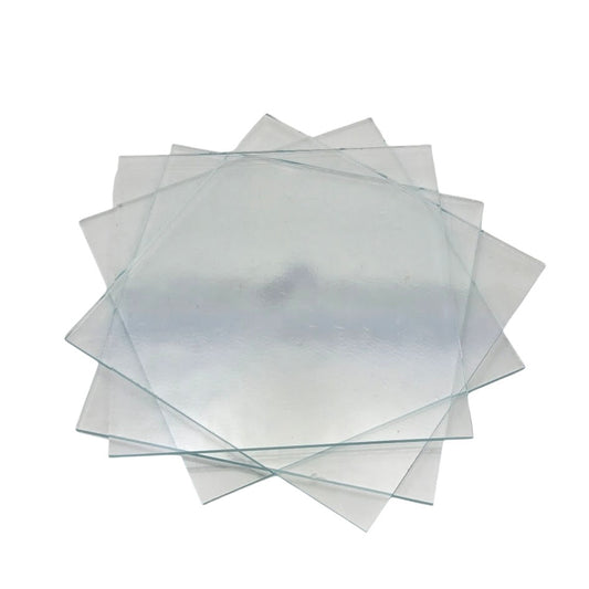 100 ICE ICICLE Clear 4 SHEETS Transparent 12 x 12 Inch Oceanside Compatible 96 COE Sheet Glass- 