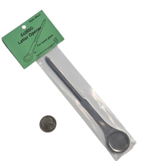 Short Cabachon ROUND TOP LETTER OPENER Aanraku Fused Glass Finding Add ART- 