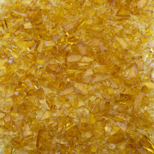 F5 1102 96 Pale Amber Transparent COARSE 96 COE Frit 8.5 oz Jar- 
