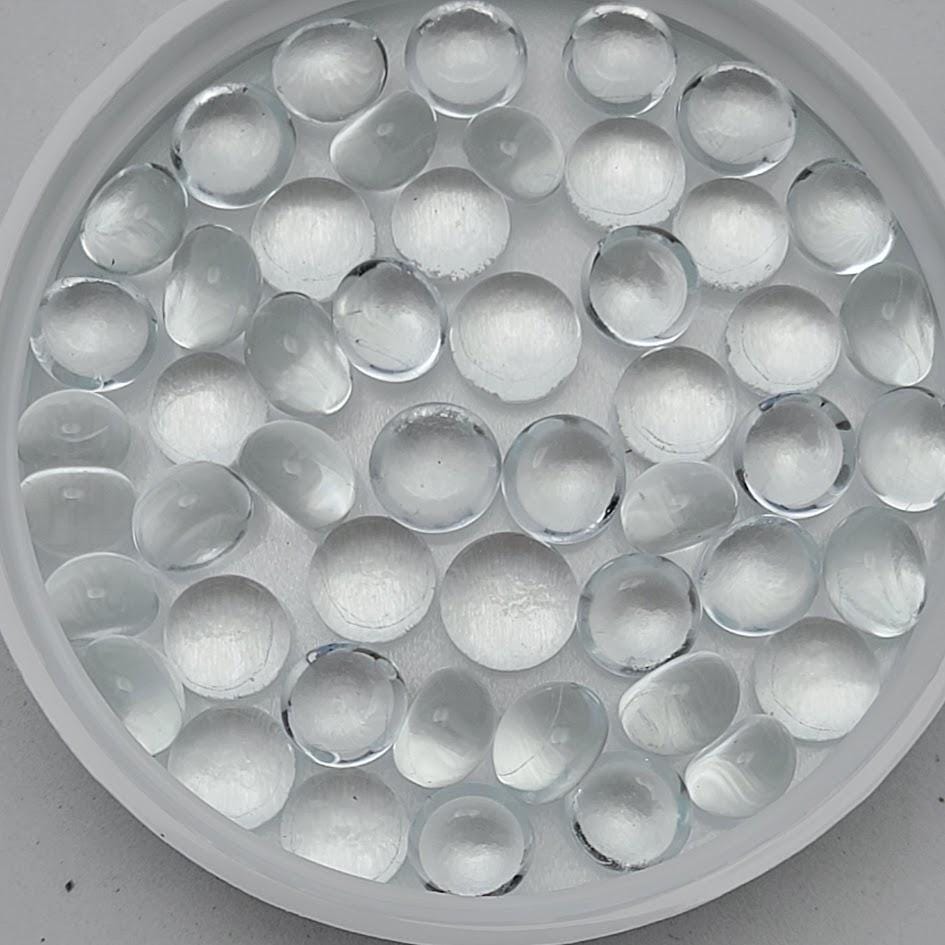 Icicle Clear 1/4" 96 COE Little Handmade Design Elements Gems Circles Blobs Dots Package of 50 Pieces Glass- 