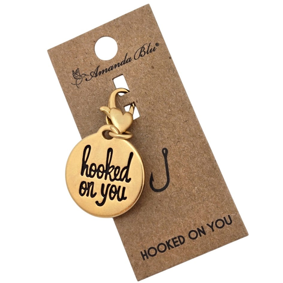 Hooked On You Two-sided Gold & Silver Amanda Blu Fishing Love Gift Engagement- 