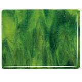 2121 Yellow Opalescent, Deep Forest Green Transparent 2-Color Mix Bullseye 90 COE Glass Sheet 10x10" 90COE Fusible- 