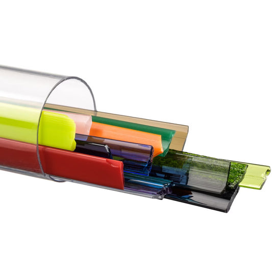 8418 Mixed Full Tube 5 oz BULLSEYE Glass Ribbon Noodle 90 COE Fusing- 