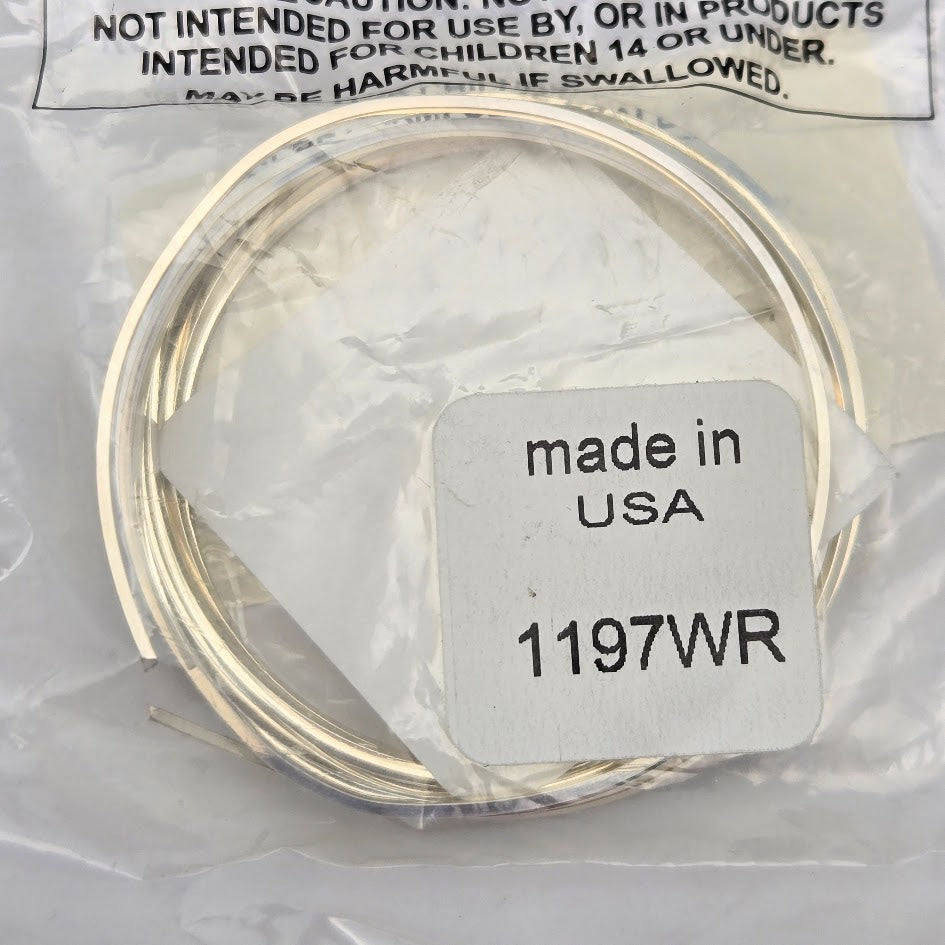 18ga Full Hard Square Solid Sterling Silver Five Feet Wrapping Wire Made in the US- 