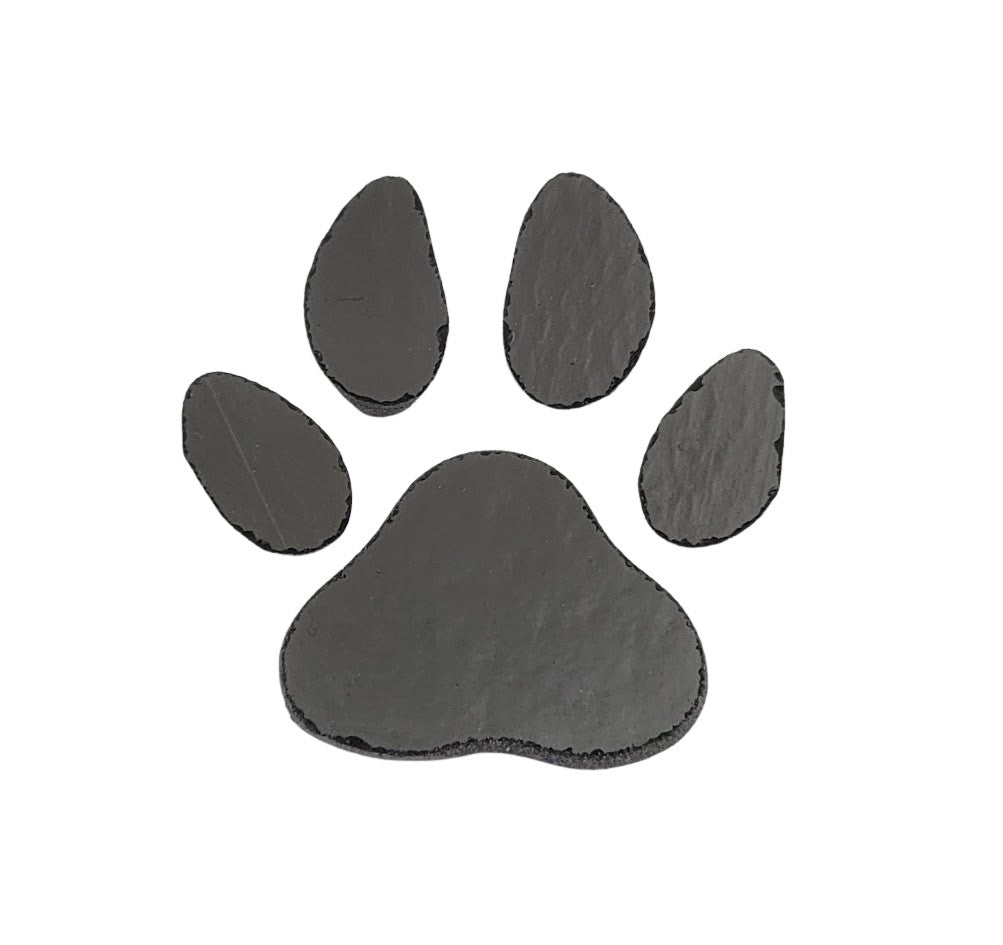 Black 96 COE PAW Small Precut Glass Shape Dog Cat Print 1 3/8 by 1 1/2 inches- 