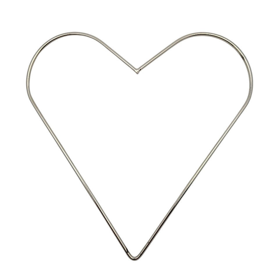 HEART Metal Suncatcher Stained Glass Panel FRAME 8x8 inches Supplies Nickle Plated- 