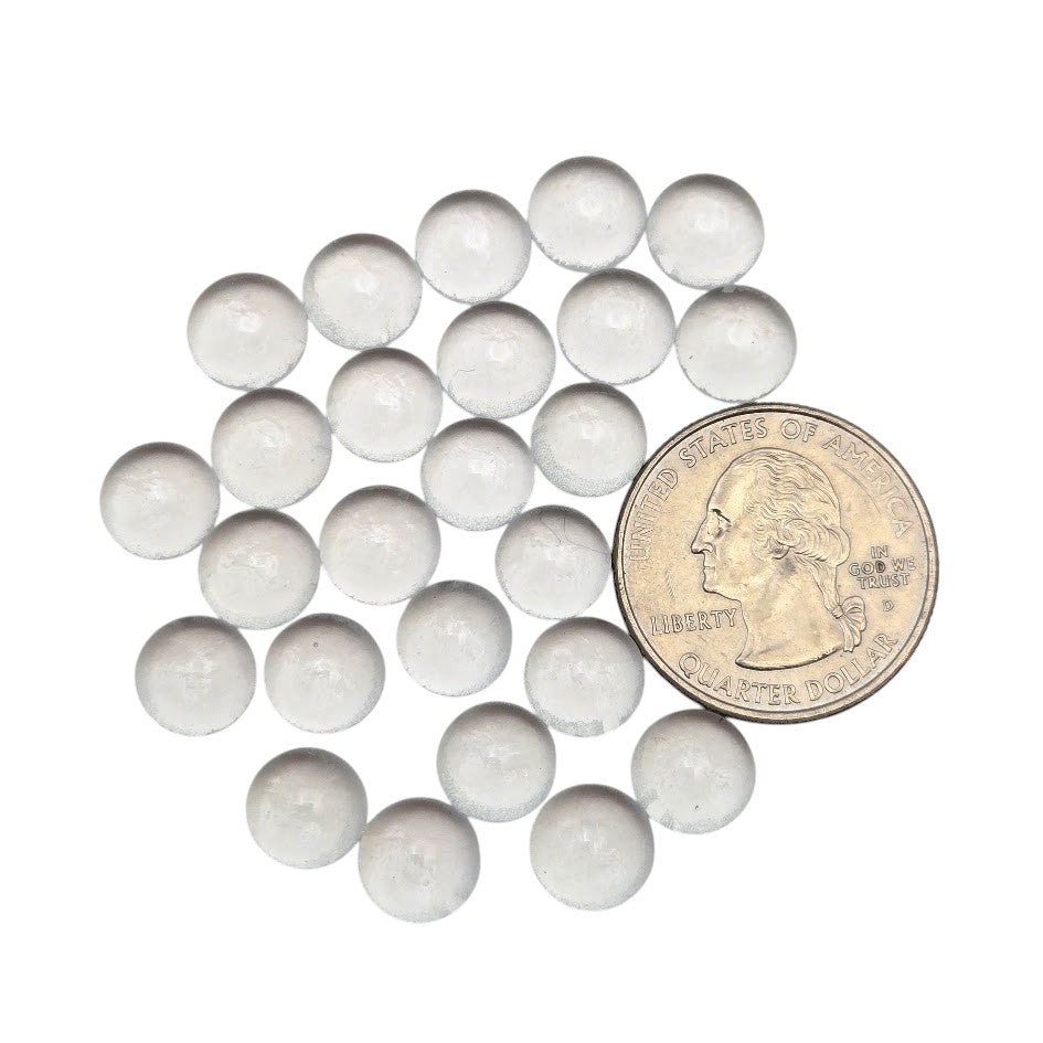 Icicle Clear 1/3" 96 COE Little Handmade Design Elements Gems Circles Blobs Dots Package of 25 Pieces Glass- 