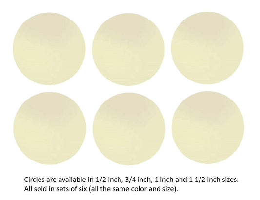 210.71 Ivory Opal Six 96 COE Glass Circles Choice of 1/2, 3/4, 1, or 1 1/2 inches- 