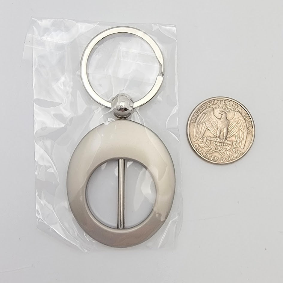 Clearance Superior Quality SILVER Oval Beadable Key Ring Chain Gold Add A Bead- 