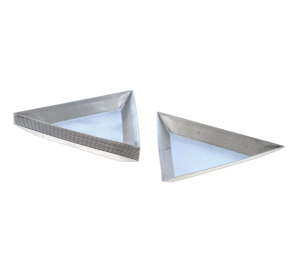 ONE DOZEN TRIANGLE ALUMINUM BEAD TRAYS 12 Pieces 3-1/4" by 1/4" Beadsmith Jewel- 
