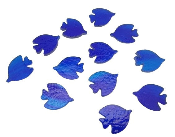 Three Tang Fish Glass Precut 90 COE Blue Sea Life Series- 