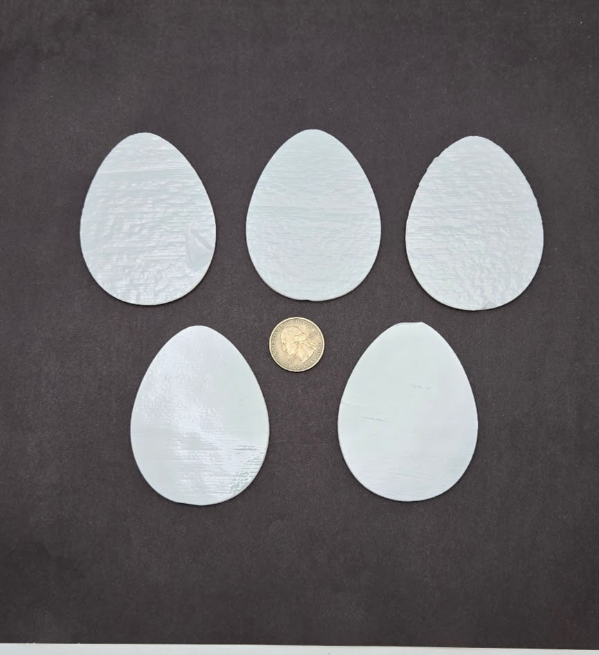 FLAWS Set of Five Eggs 90 COE Bullseye Precut Glass- 