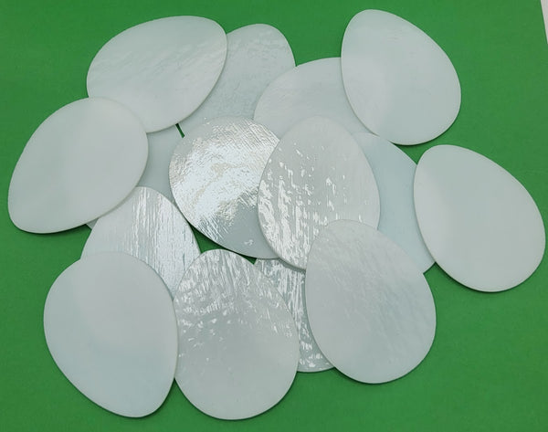 3" Eggs White Bullseye 1 or 10 Pieces 90 COE Precut Glass Shape Easter-Quantity Ten Pieces (Wholesale lot)