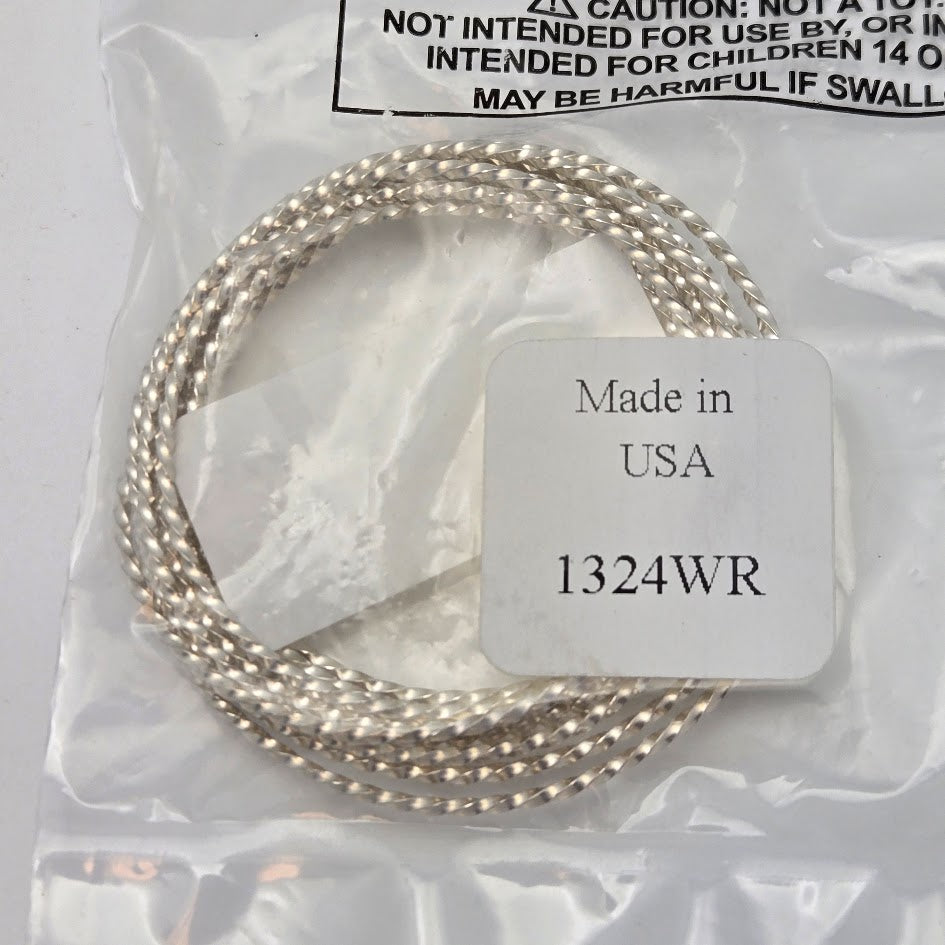 18ga Half Hard Twisted Square Solid Sterling Silver Five Feet Wrapping Wire Made in the US- 