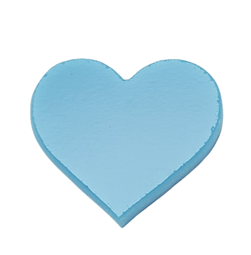 Glass Hearts OGT 96 COE 1" One Or Six Pieces Precut Design Element for Fusing-Model 1" Opaque Turquoise SIX Pieces