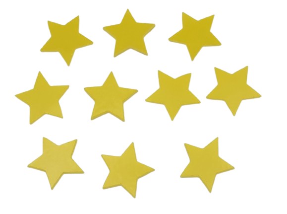 Ten 1 inch Stars Yellow Opal Precut 96 COE Glass- 