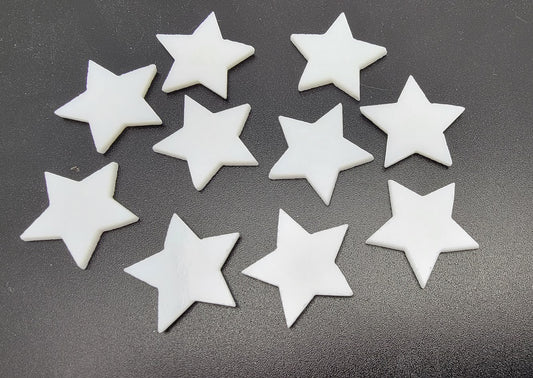 Ten 1 inch Stars White Opal Precut 96 COE Glass- 