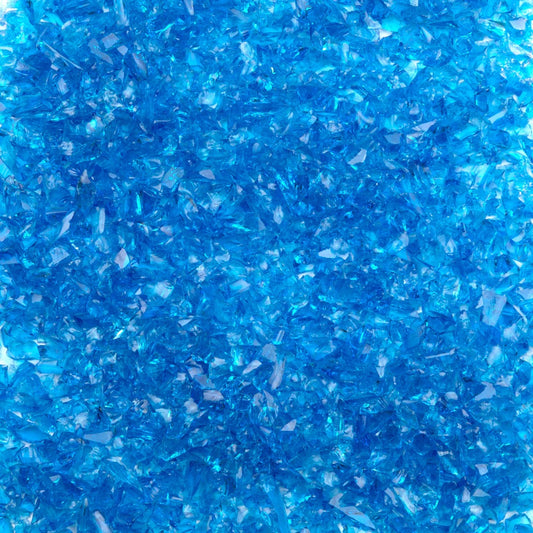F5 5332 96 Blue Topaz Transparent COARSE 96 COE Frit 8.5 oz Jar- 