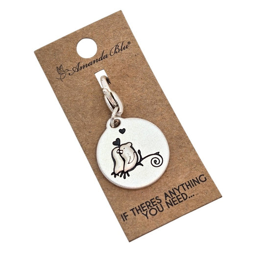 If there's anything you need, I won't be far away 2-sided Amanda Blu Charm Bird- 