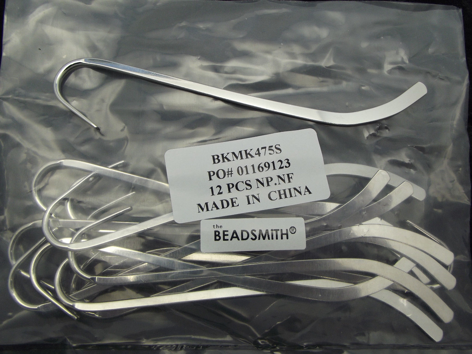 12 BEADSMITH Quality Nickle Silver BOOKMARK Findings 4 3/4 x 1"  Shepherds Hook- 