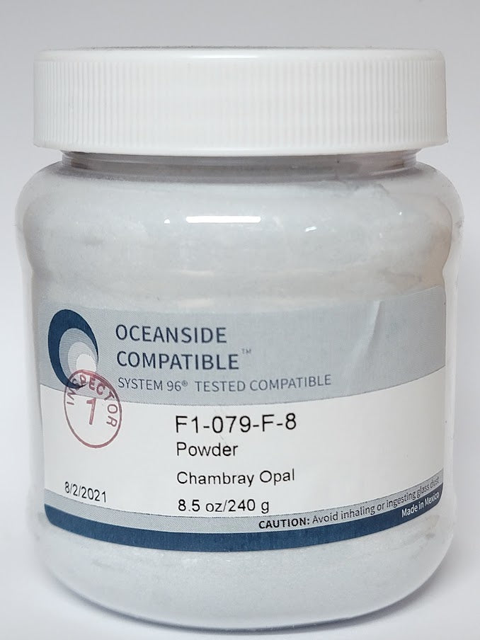 F1 079 96 Chambray POWDER 96 COE Frit 8.5 oz Jar- 