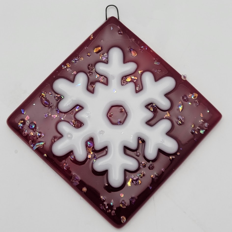 Snowflake 96 COE White Glass Precut Choice of Size Holiday Winter- 