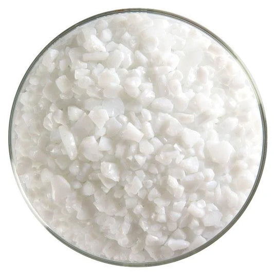 0013 White Opal 90 COE COARSE Full Jar One Pound  Bullseye Frit-