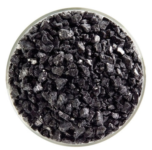 0100 Black Opal 90 COE COARSE Full Jar One Pound  Bullseye Frit- 