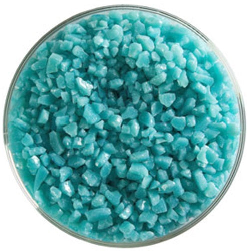 0116 Turquoise Blue Opal 90 COE COARSE Full Jar One Pound Bullseye Frit- 