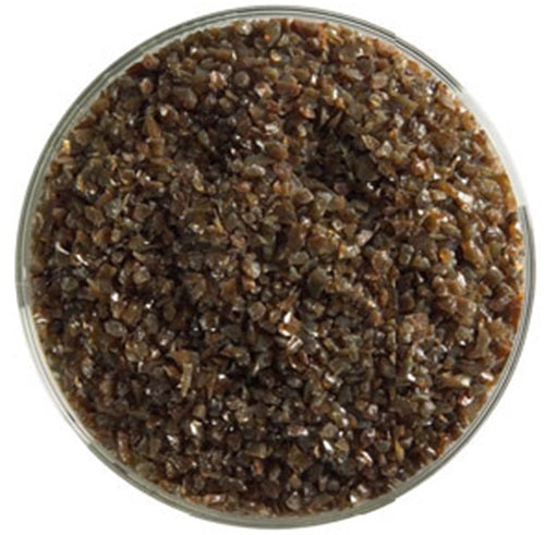 0203 Woodland Brown Opal 90 COE MEDIUM Full Jar One Pound  Bullseye Frit- 