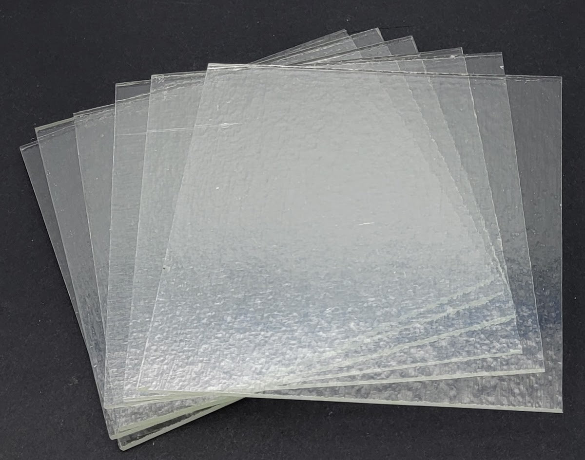 Six 6x6 inch sheets 1100 Tekta 3mm Clear Fusing Bullseye 90 COE Glass Sheet- 