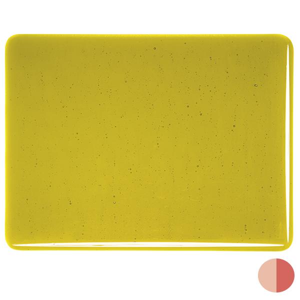 1126 Chartreuse Striker Transparent 90 COE Bullseye Fusing Glass Sheet 5x5 inch 3mm 90COE- 