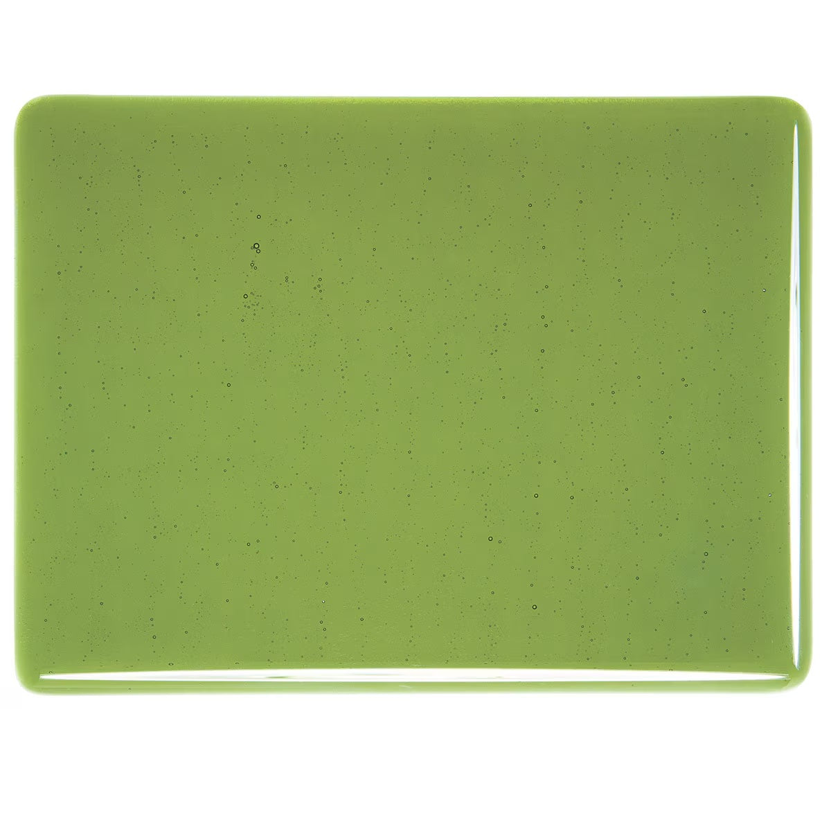 1141 31 Olive Green Transparent Iridized Bullseye 90 COE Glass Sheet 10x10"- 