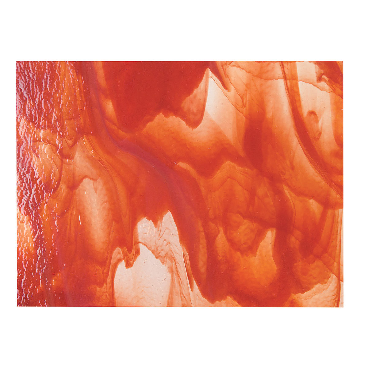 2024 Clear Red Opal Mix 90 COE Bullseye Fusing Glass Sheet 5x5 inch 3mm- 