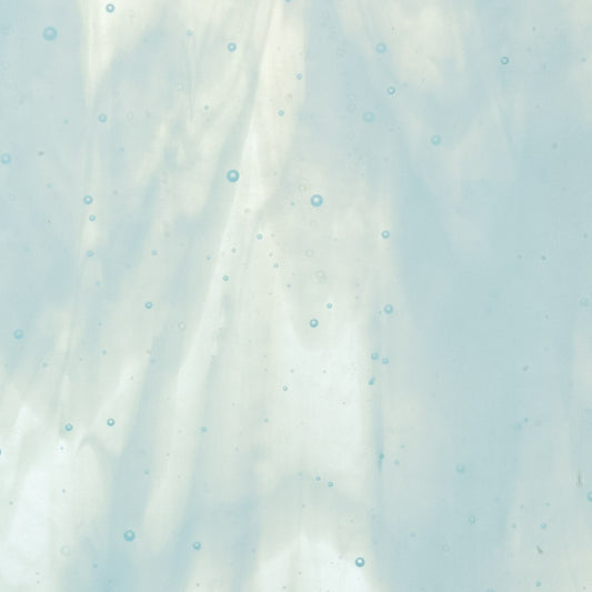 2218 Aqua White 2 Color 90 COE Bullseye Fusing Glass Sheet 5x5 inch- 