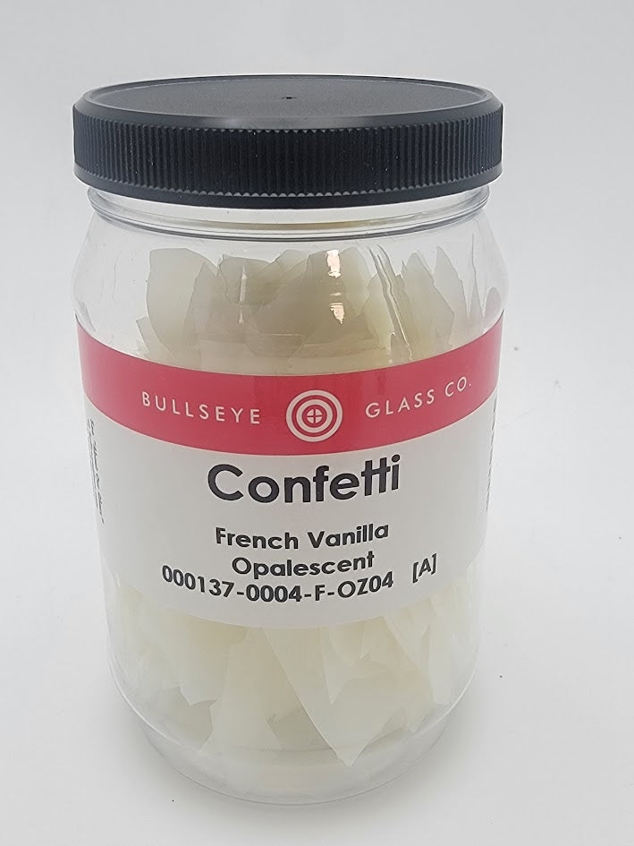 0137 French Vanilla Confetti 4 Ounce Jar Glass Thin Shards- 