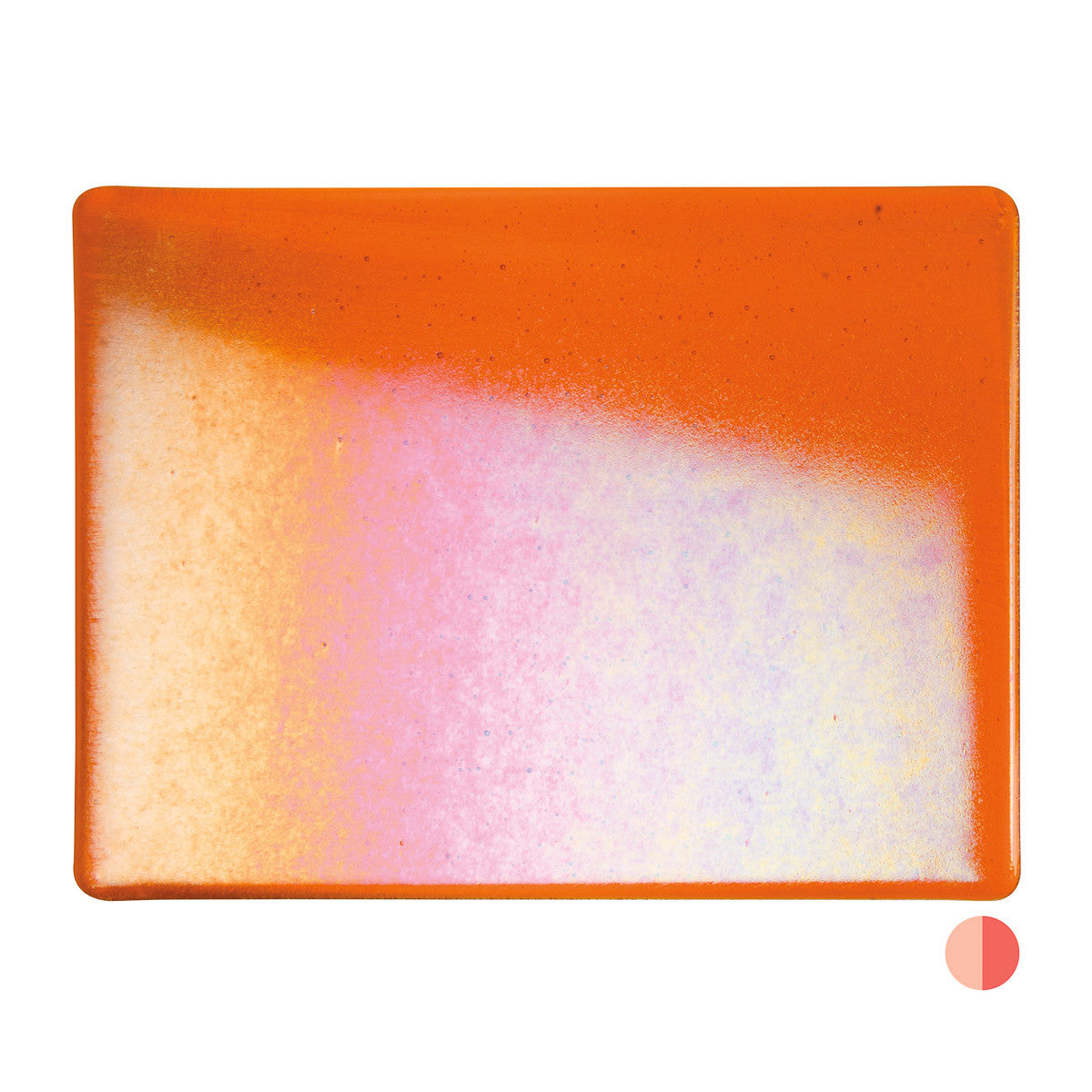 1025 Light Orange Iridized Transparent Bullseye 90 COE Glass Sheet 10x10" 90COE Fusing Supplies- 