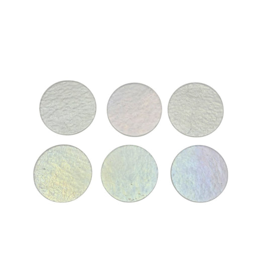 SIX 90 COE Clear Iridized Precut Circles 1/2" 3/4" 1" 1.5" 90COE-Size 1/2 inch