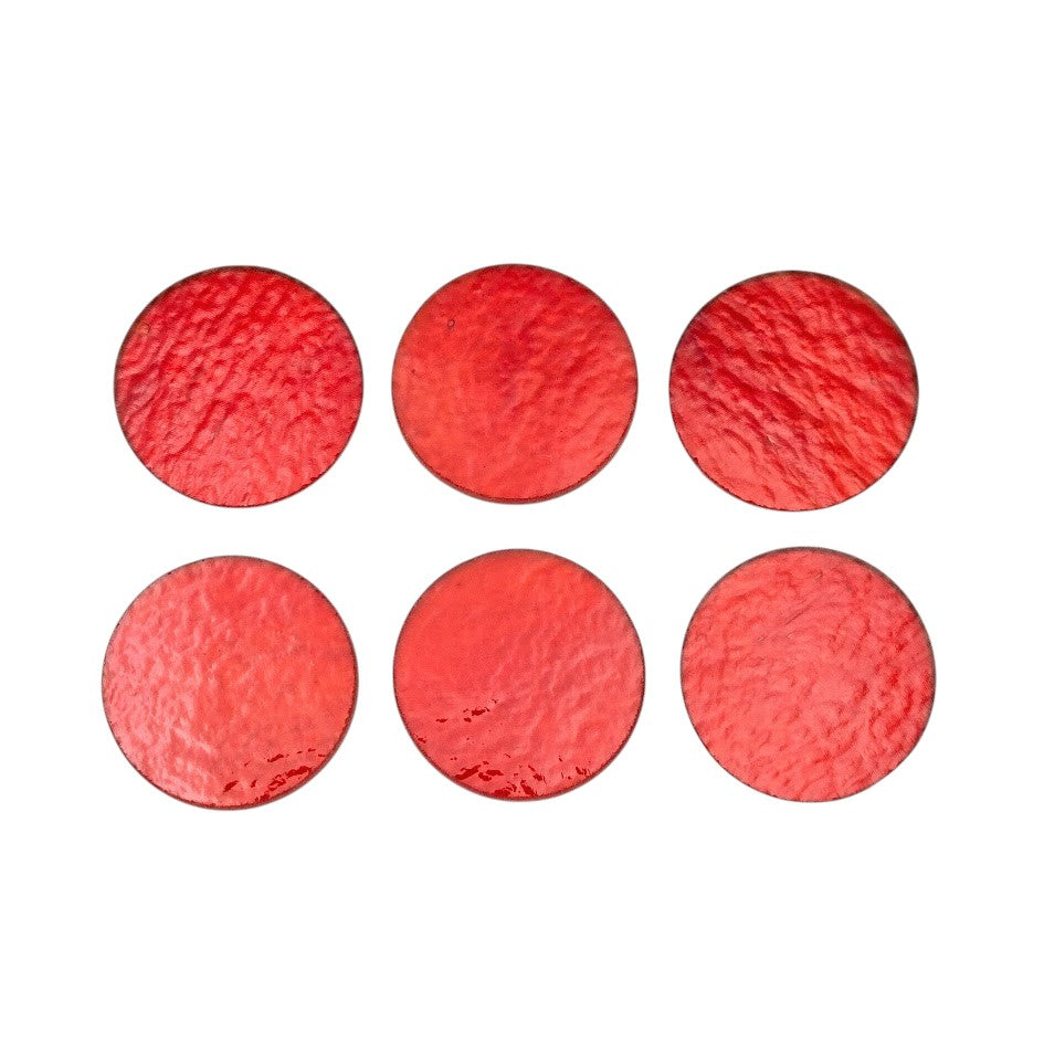 SIX 90 COE Red Transparent 1122 Precut Circles 1/2" 3/4" 1" 1.5" 90COE-Size 1/2 inch