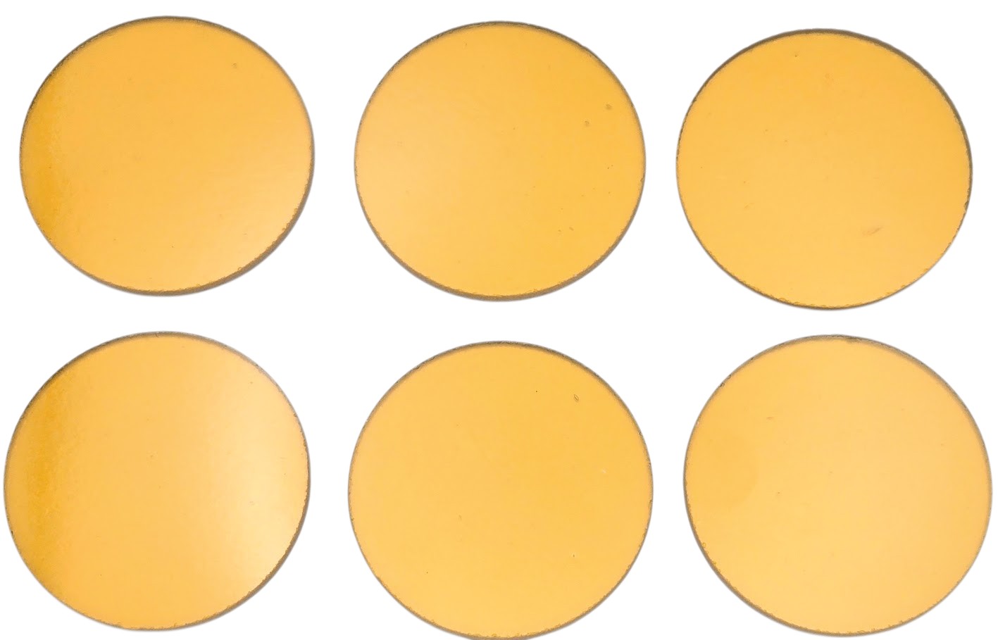 161 Yellow Transparent Six 96 COE Glass Circles Choice of 1/2, 3/4, 1, or 1 1/2 inches-Size 1/2"