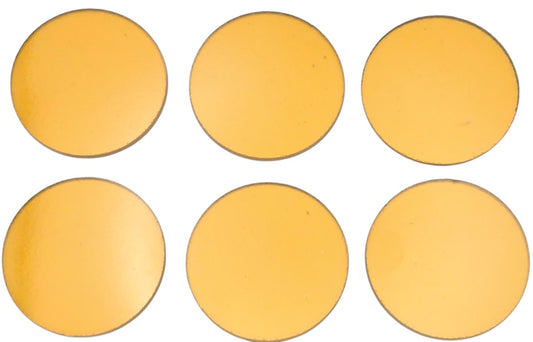 161 Yellow Transparent Six 96 COE Glass Circles Choice of 1/2, 3/4, 1, or 1 1/2 inches-Size 1/2"