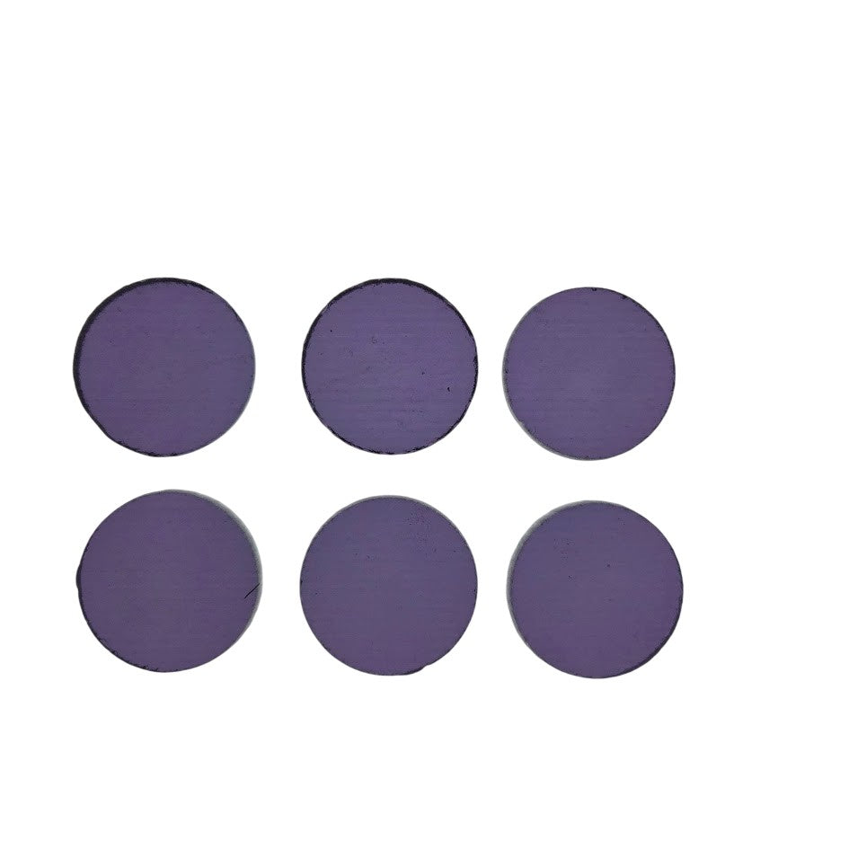 543.2 Grape Purple Transparent SIX Glass Circles Choice 1/2, 3/4, 1, or 1 1/2 Inches-Size 1/2 inch