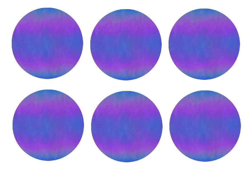 136 Iridized Dark Blue Six 96 COE Glass Circles Choice of 1/2, 3/4, 1, or 1 1/2 inches-Size 1/2" Six Pieces