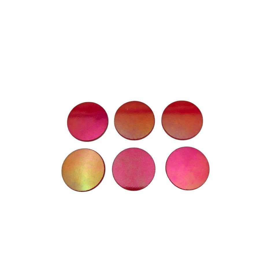 151IR Cherry Iridized SIX Glass Circles Choice 1/2, 3/4, 1, or 1 1/2 Inches-Size 1/2 inch